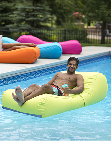 Ocean Blue Sun Searcher Capri Inflatable Pool Lounger - Lime - 950308